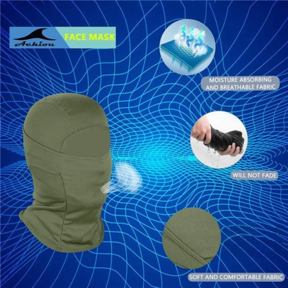 Unisex Ski Mask Balaclava Face Cover Shiesty Mask UV Protector, Army Green